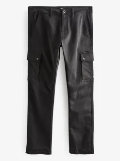 Broeken En Chino's*Next - Slim Fit Motionflex Strech Cargo Trousers Zwart