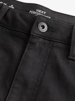 Broeken En Chino's*Next - Slim Fit Motionflex Strech Cargo Trousers Zwart