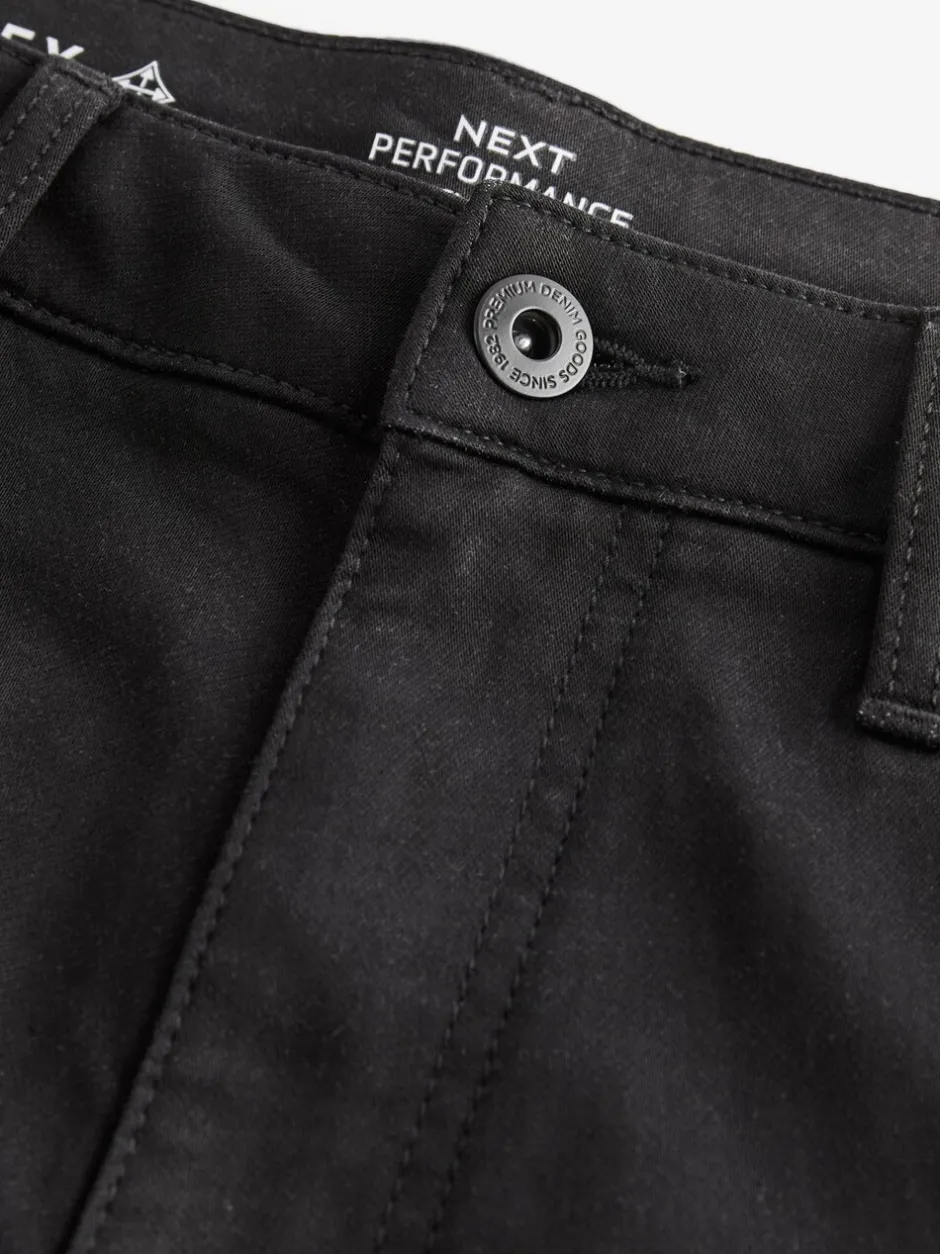 Broeken En Chino's*Next - Slim Fit Motionflex Strech Cargo Trousers Zwart