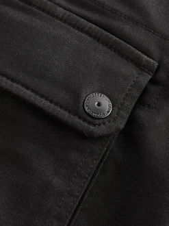 Broeken En Chino's*Next - Slim Fit Motionflex Strech Cargo Trousers Zwart