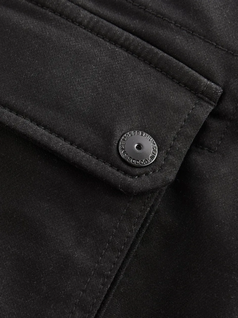 Broeken En Chino's*Next - Slim Fit Motionflex Strech Cargo Trousers Zwart
