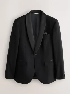 Smokings En Feestkleding*Next Zwart - Slim Fit Sequin Tuxedo Suit Jacket