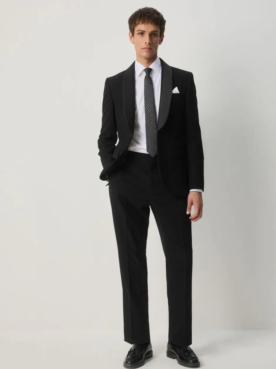 Smokings En Feestkleding|Next Zwart - Slim Fit Sequin Tuxedo Suit Trousers
