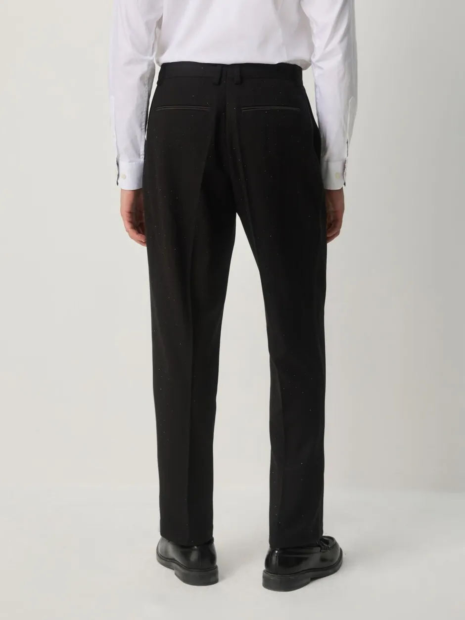 Smokings En Feestkleding|Next Zwart - Slim Fit Sequin Tuxedo Suit Trousers
