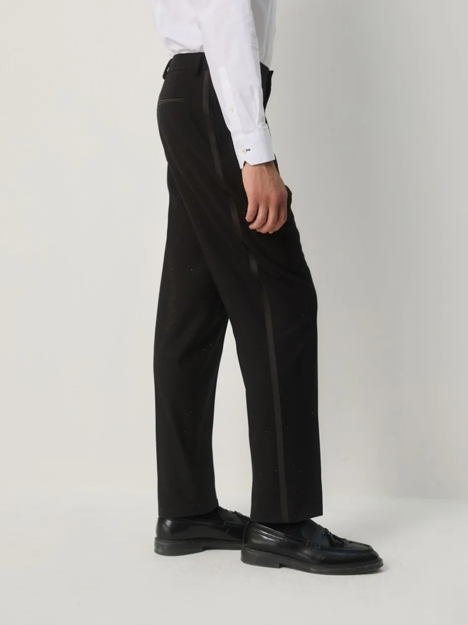 Smokings En Feestkleding|Next Zwart - Slim Fit Sequin Tuxedo Suit Trousers