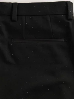 Smokings En Feestkleding|Next Zwart - Slim Fit Sequin Tuxedo Suit Trousers