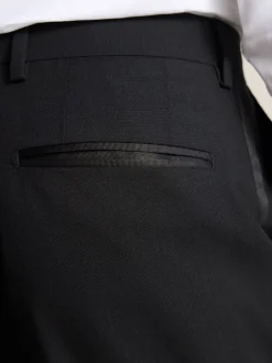 Smokings En Feestkleding*Next Zwart - Slim Fit Signature Nova Fides 100% Italian Wool Tuxedo Suit Trousers