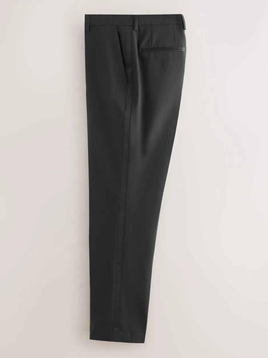 Smokings En Feestkleding*Next Zwart - Slim Fit Signature Nova Fides 100% Italian Wool Tuxedo Suit Trousers