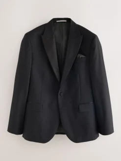 Smokings En Feestkleding|Next Zwart - Slim Fit Signature Nova Fides 100% Italian Wool Tuxedo Suit Jacket