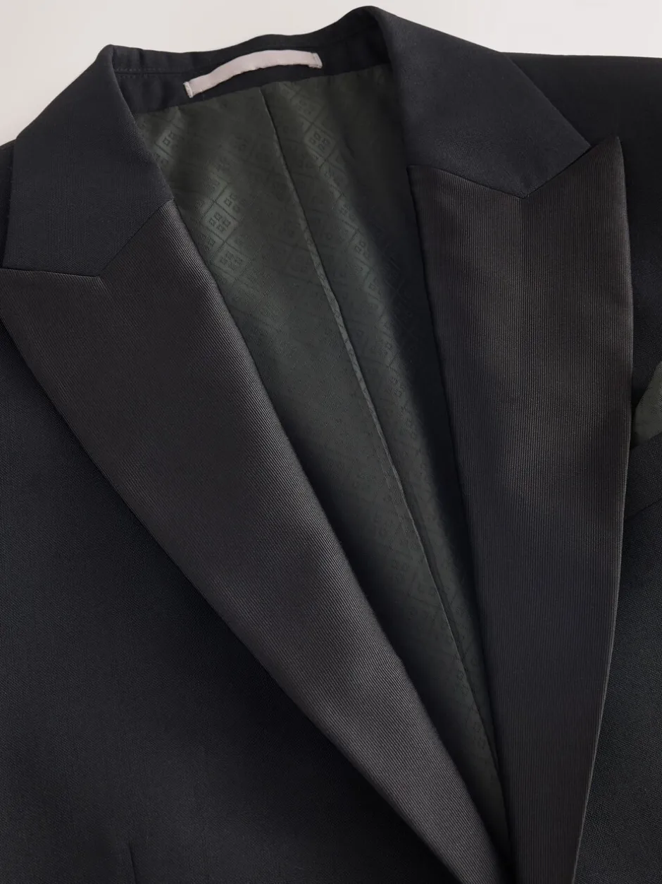 Smokings En Feestkleding|Next Zwart - Slim Fit Signature Nova Fides 100% Italian Wool Tuxedo Suit Jacket