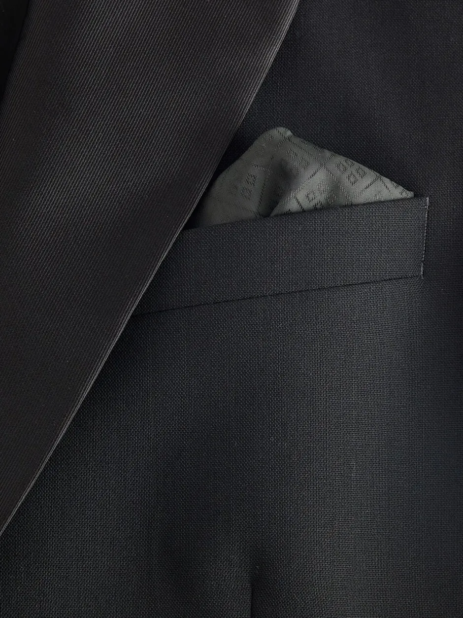Smokings En Feestkleding|Next Zwart - Slim Fit Signature Nova Fides 100% Italian Wool Tuxedo Suit Jacket