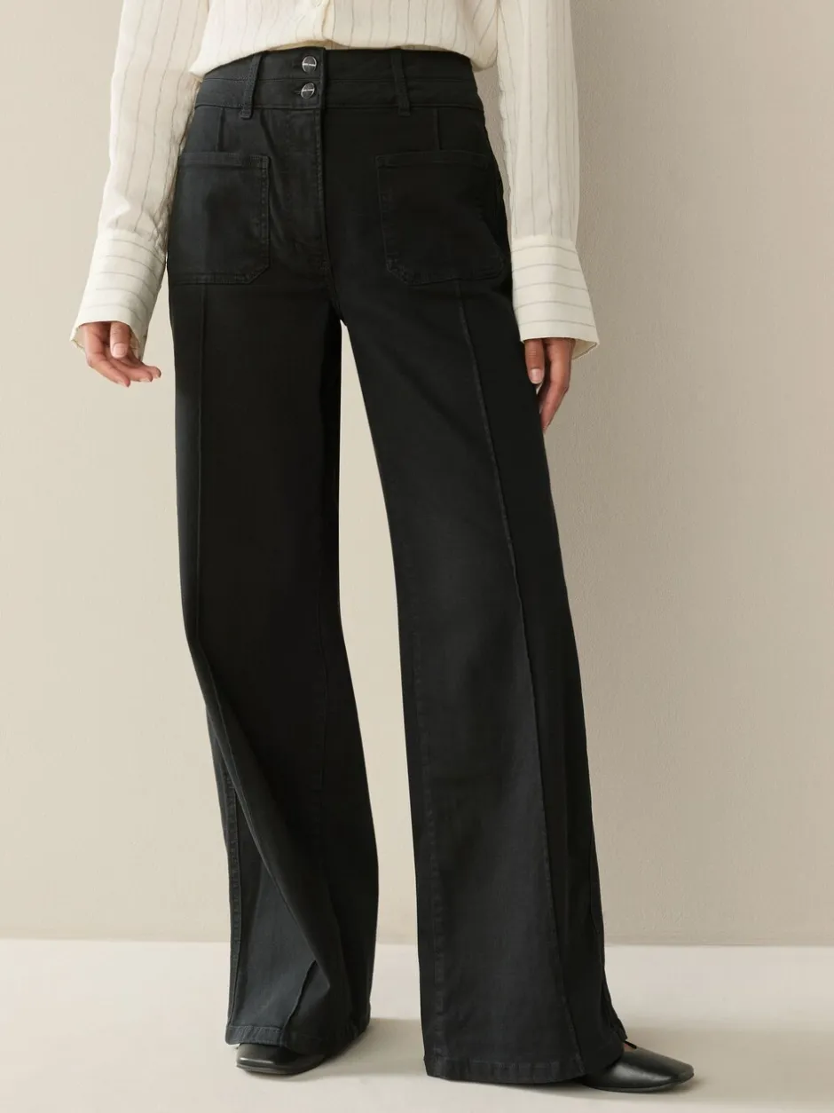 Jeans|Next - Slim Lift and Shape Wide Leg Jeans Zwart