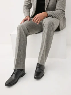 Formele Schoenen|Next Zwart - Slim Panel Leather Shoes