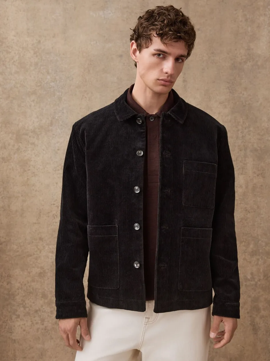Blazers En Business-Jasjes|Jassen En Jacks*Next - Slim Rijk Corduroy Jack Zwart