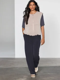 Broeken|Next - Slinky superzachte jersey modal blend wijde pijpen pull-on broek Zwart