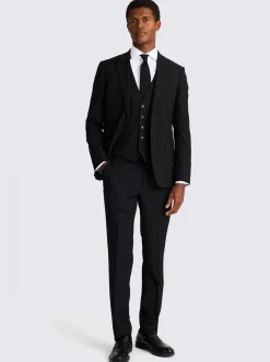 Blazers En Business-Jasjes|Pakken*MOSS - Smal - - Stretch colbert Zwart