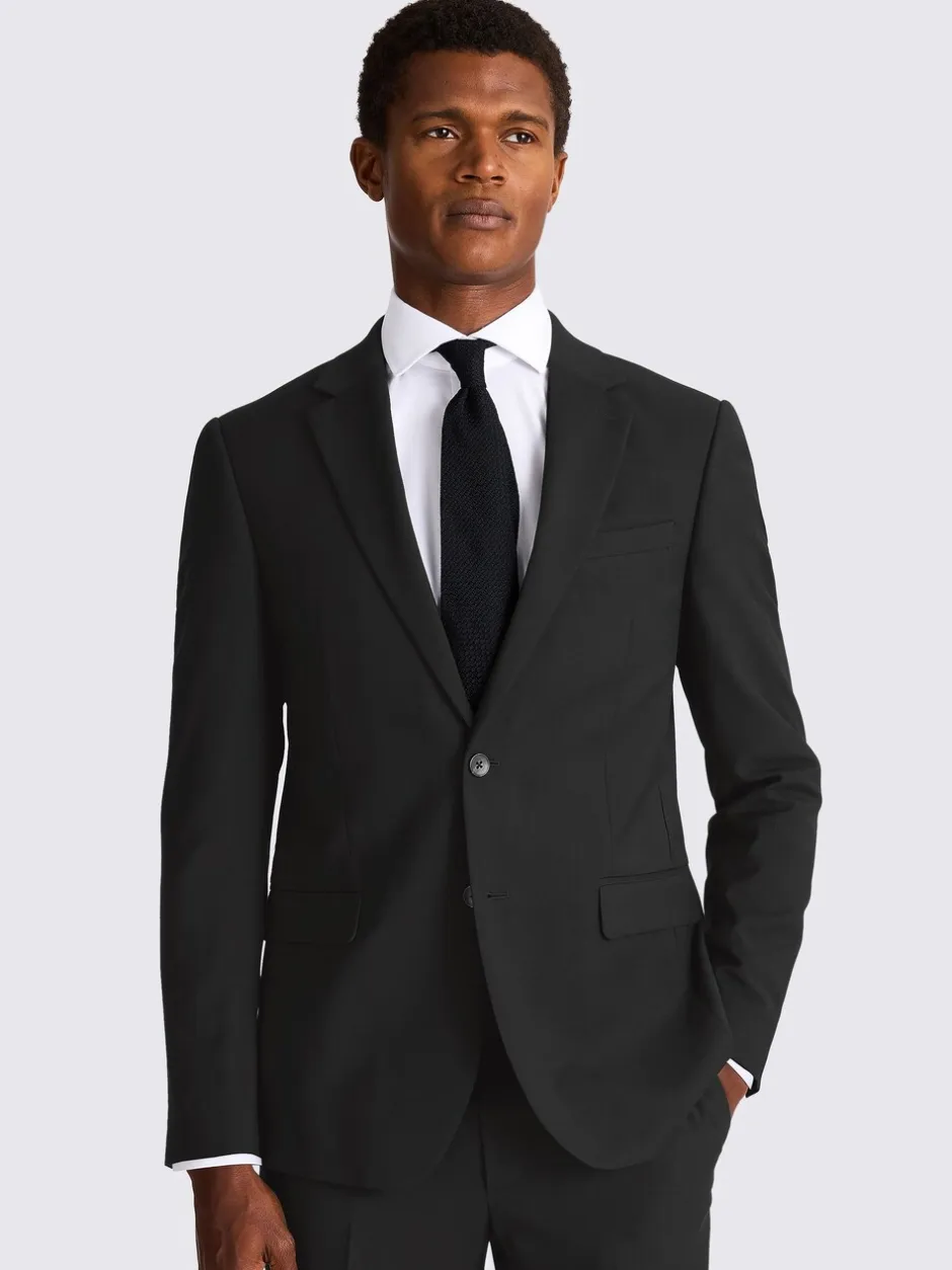 Blazers En Business-Jasjes|Pakken*MOSS - Smal - - Stretch colbert Zwart