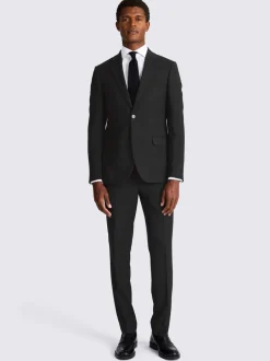 Blazers En Business-Jasjes|Pakken*MOSS - Smal - - Stretch colbert Zwart