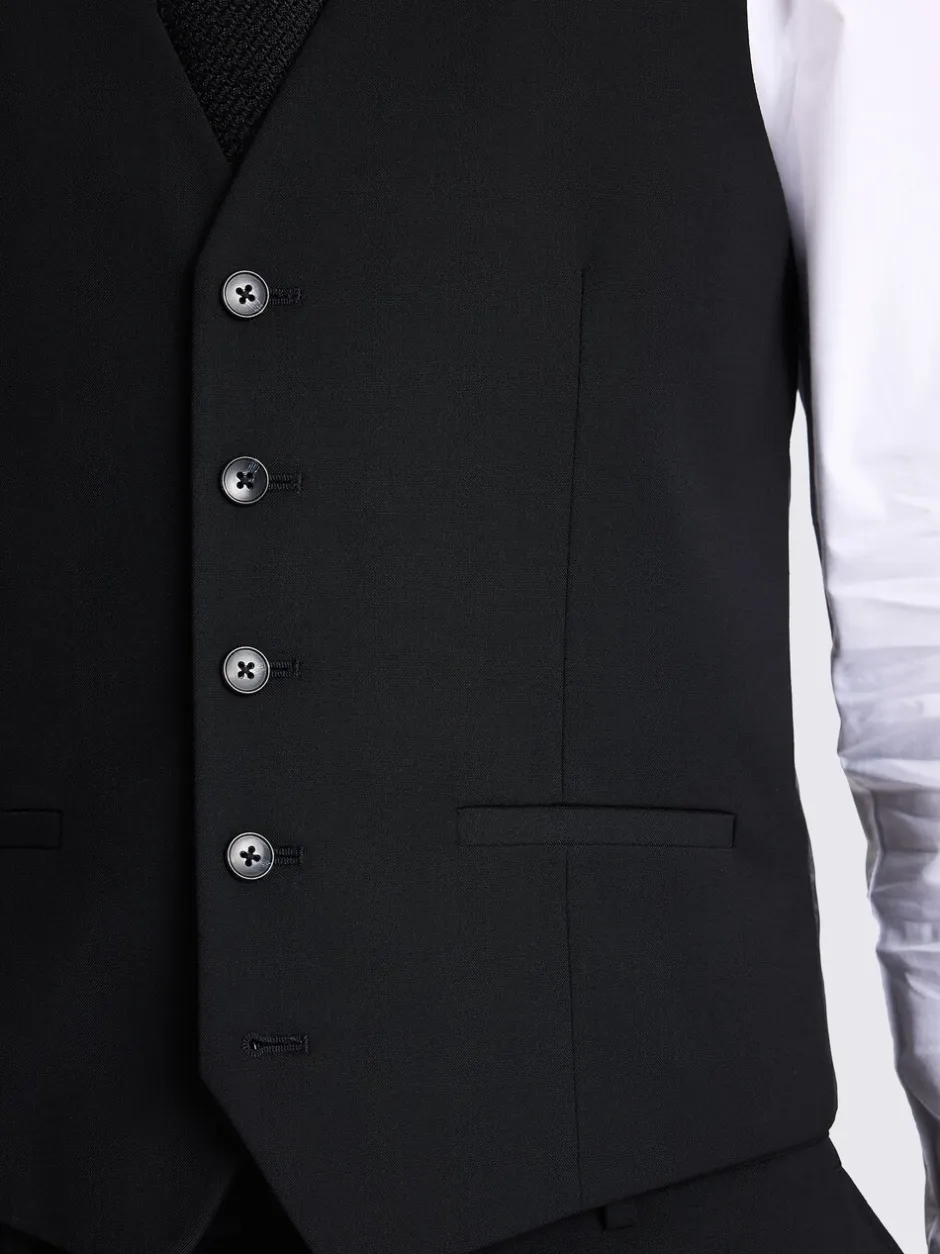 Vesten*MOSS - Smal - Stretch Suit Waistcoat Zwart