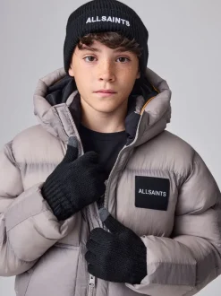 Mutsen, Handschoenen En Sjaals|smALLSAINTS - Logo Beanie and Gloves Set Zwart