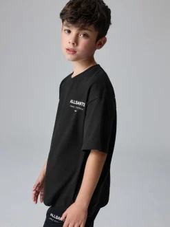 T-Shirts|Tops|smALLSAINTS Zwart - Oversized Underground T-shirt van katoen met ronde hals