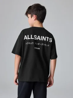 T-Shirts|Tops|smALLSAINTS Zwart - Oversized Underground T-shirt van katoen met ronde hals