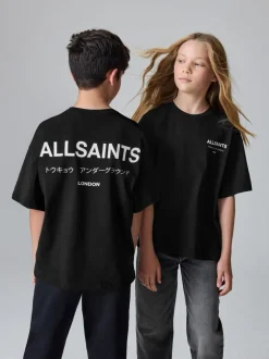 T-Shirts|Tops|smALLSAINTS Zwart - Oversized Underground T-shirt van katoen met ronde hals