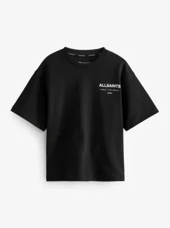 T-Shirts|Tops|smALLSAINTS Zwart - Oversized Underground T-shirt van katoen met ronde hals