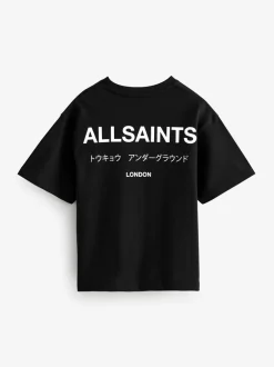 T-Shirts|Tops|smALLSAINTS Zwart - Oversized Underground T-shirt van katoen met ronde hals