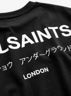 T-Shirts|Tops|smALLSAINTS Zwart - Oversized Underground T-shirt van katoen met ronde hals
