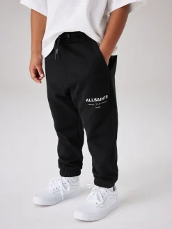 Joggingbroeken|smALLSAINTS - Underground rechte joggingbroek met omslag van 100% katoen Zwart