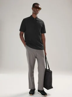 Poloshirts*Next - Smart poloshirt met textuur en rits Zwart