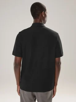 Poloshirts*Next - Smart poloshirt met textuur en rits Zwart