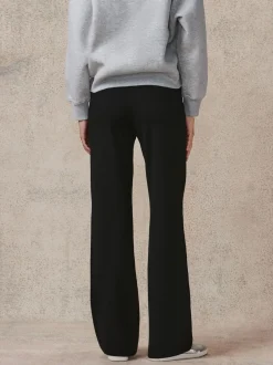 Broeken*Next - Smoothing Ponte Jersey Broek met Wijde Pijpen Zwart