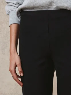 Broeken*Next - Smoothing Ponte Jersey Broek met Wijde Pijpen Zwart