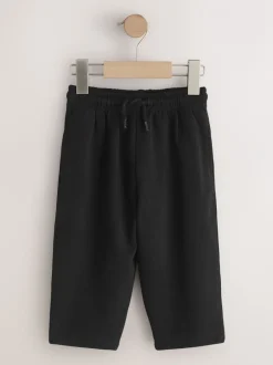 Jeans En Joggingbroeken|Next Zwart - Soft Touch Wide Fit Joggers (3mths-7yrs)