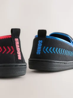 Pantoffels|Nachtkleding En Pyjama's*Next Zwart - Sonic pantoffels met omgevende zool