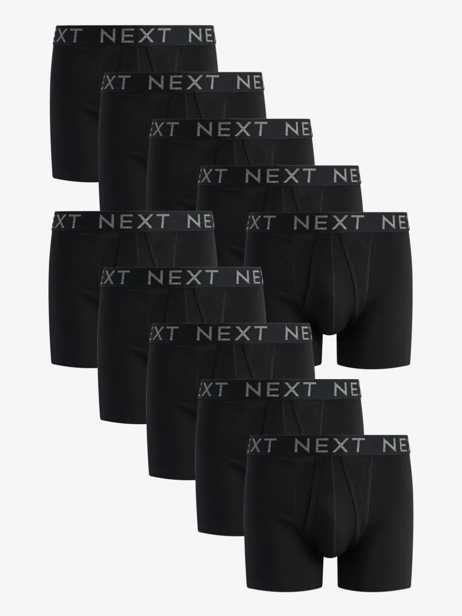 Ondergoed|Ondergoed*Next Zwart - Standaard - 10 Boxershorts zonder plooi