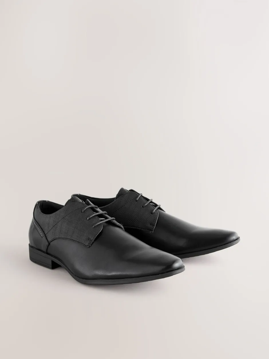 Schoenen|Formele Schoenen|Next - Standaard pasvorm - Derbyschoenen met veter Zwart