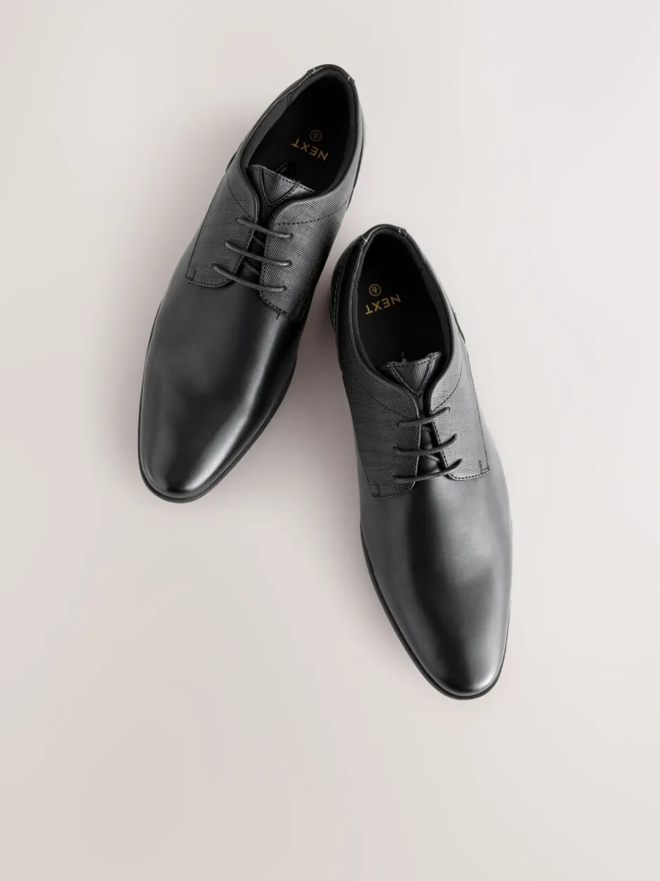 Schoenen|Formele Schoenen|Next - Standaard pasvorm - Derbyschoenen met veter Zwart