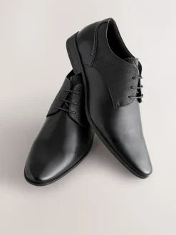 Schoenen|Formele Schoenen|Next - Standaard pasvorm - Derbyschoenen met veter Zwart