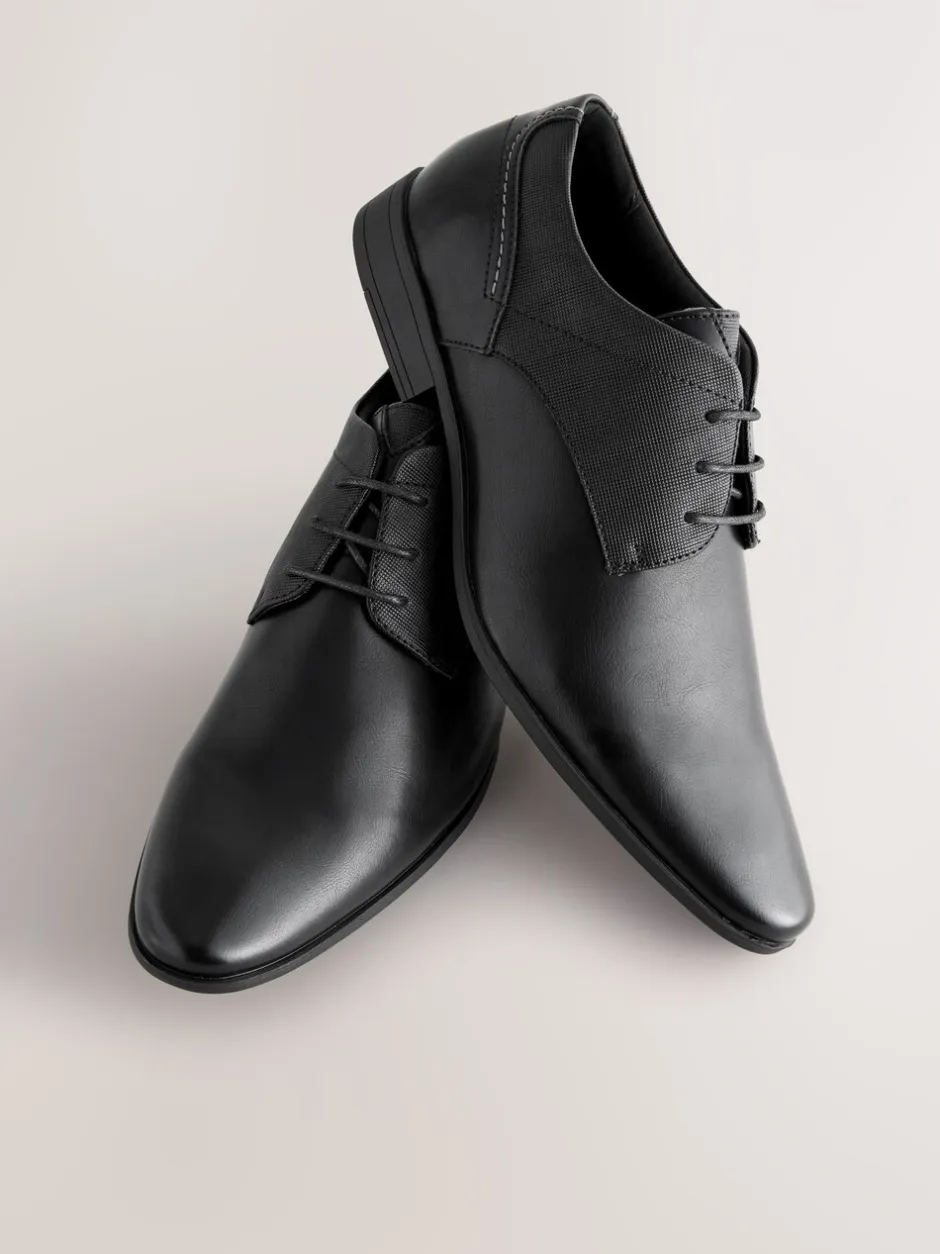 Schoenen|Formele Schoenen|Next - Standaard pasvorm - Derbyschoenen met veter Zwart