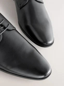 Schoenen|Formele Schoenen|Next - Standaard pasvorm - Derbyschoenen met veter Zwart