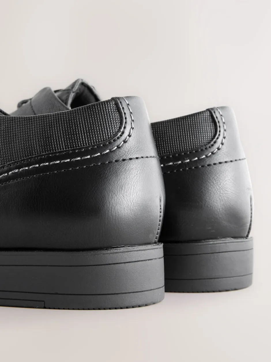 Schoenen|Formele Schoenen|Next - Standaard pasvorm - Derbyschoenen met veter Zwart