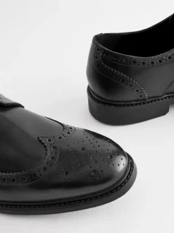Schoenen|Formele Schoenen*Next - Standaard pasvorm - Leren derby-brogues Zwart
