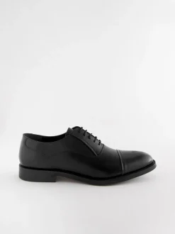 Schoenen|Formele Schoenen*Next Zwart - Standaard pasvorm - Leren Oxford schoenen met neusstuk