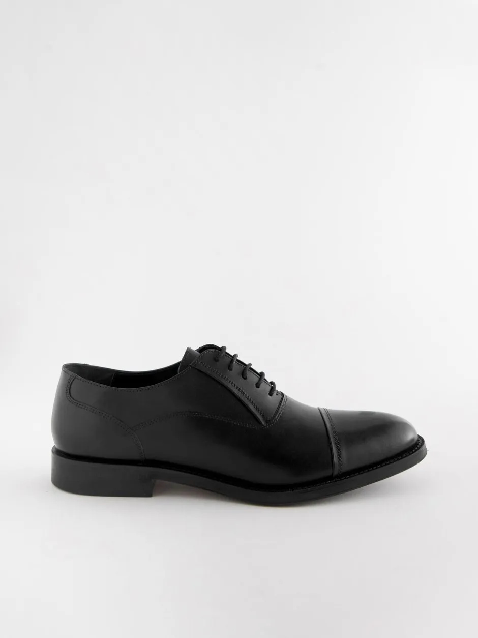 Schoenen|Formele Schoenen*Next Zwart - Standaard pasvorm - Leren Oxford schoenen met neusstuk