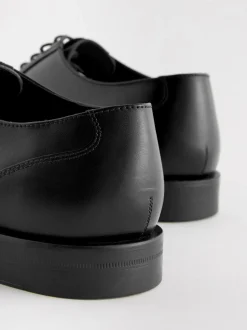 Schoenen|Formele Schoenen*Next Zwart - Standaard pasvorm - Leren Oxford schoenen met neusstuk