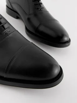 Schoenen|Formele Schoenen*Next Zwart - Standaard pasvorm - Leren Oxford schoenen met neusstuk