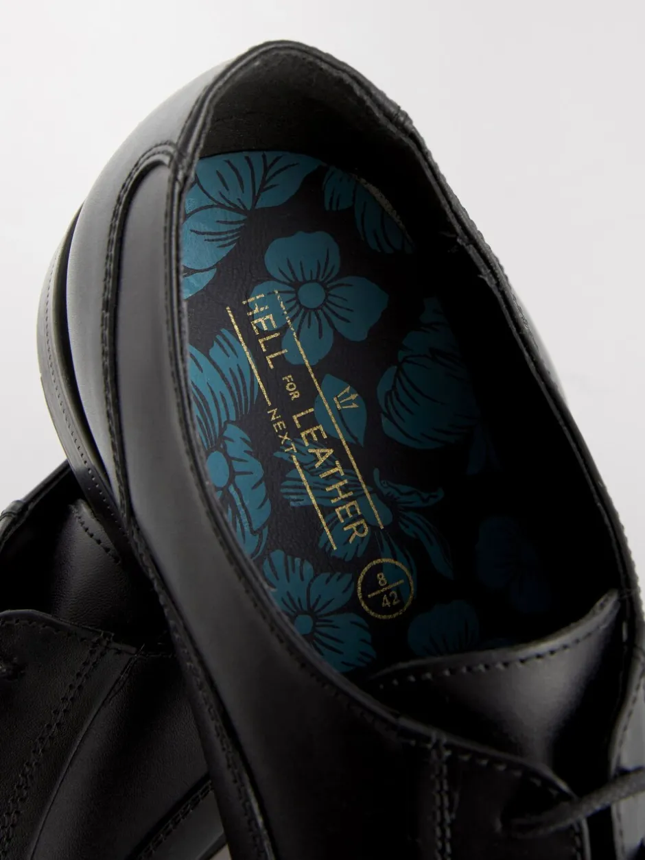 Schoenen|Formele Schoenen*Next Zwart - Standaard pasvorm - Leren Oxford schoenen met neusstuk